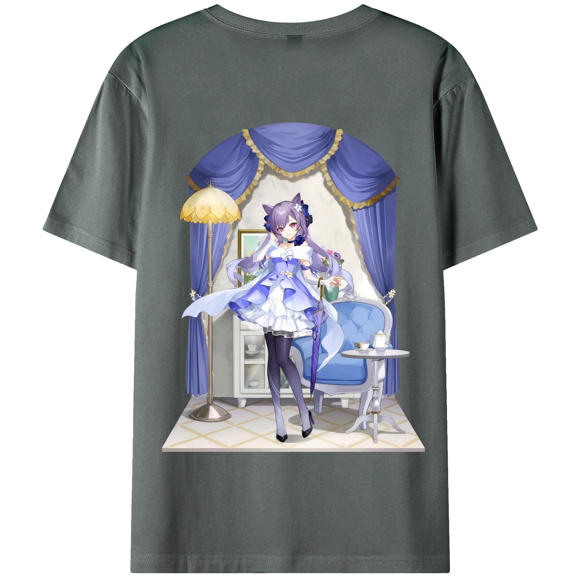 げんし神 刻晴 こくせい genshin Kokusei 綿100％半袖Tシャツ（背面プリント）